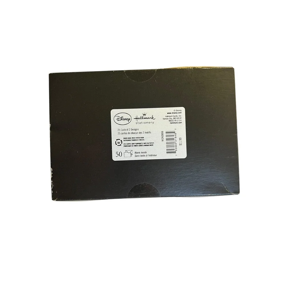 33 Count Hallmark Blank Note Cards and Envelopes Disney Mickey Mouse Black White